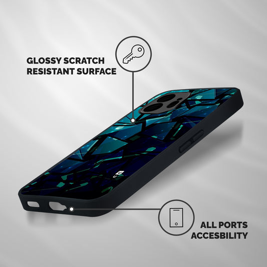 Abstract Glass Design Shockproof Hybrid Protection (Metal + TPU) Back Case Cover