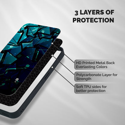 Abstract Glass Design Shockproof Hybrid Protection (Metal + TPU) Back Case Cover