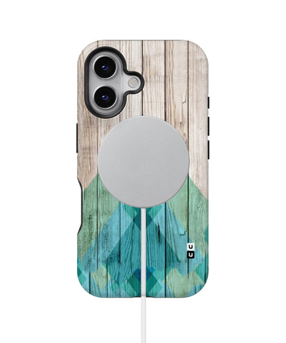 Abstract Green and Wood MagSafe Bumper Case