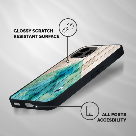 Abstract Green And Wood Shockproof Hybrid Protection (Metal + TPU) Back Case Cover
