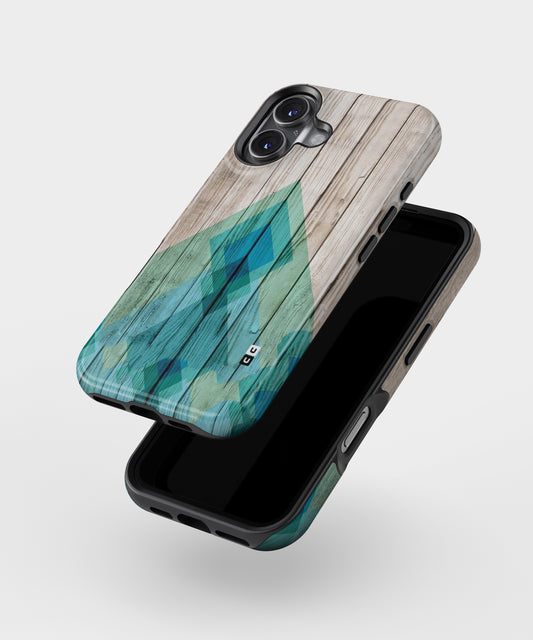 Abstract Green and Wood MagSafe Bumper Case