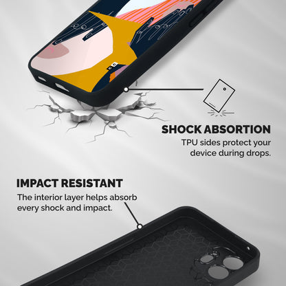 Abstract Hands Shockproof Hybrid Protection (Metal + TPU) Back Case Cover