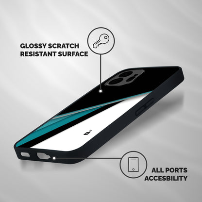 Abstract Lines Of Blue Shockproof Hybrid Protection (Metal + TPU) Back Case Cover