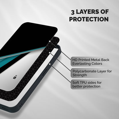 Abstract Lines Of Blue Shockproof Hybrid Protection (Metal + TPU) Back Case Cover