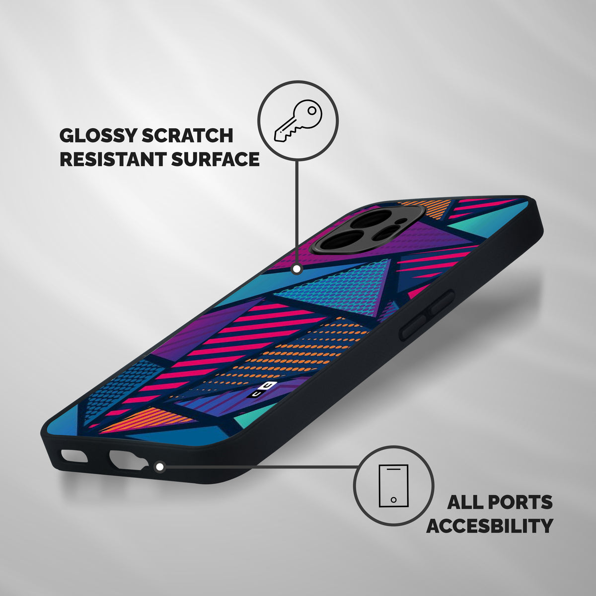 Abstract Lines Polka Shockproof Hybrid Protection (Metal + TPU) Back Case Cover