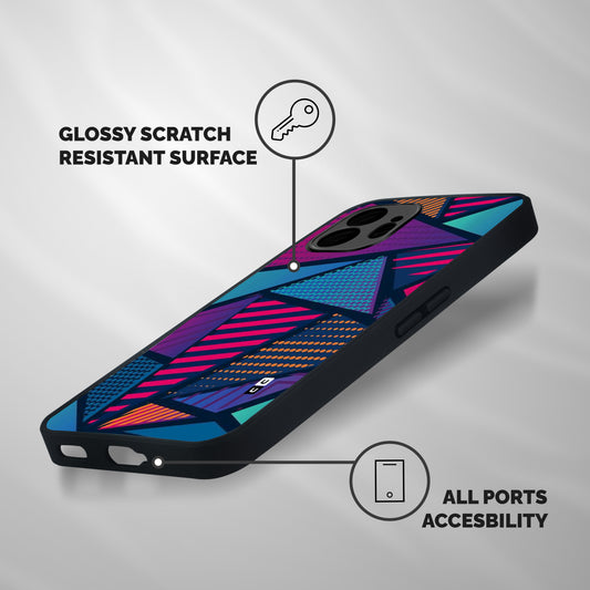 Abstract Lines Polka Shockproof Hybrid Protection (Metal + TPU) Back Case Cover