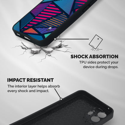 Abstract Lines Polka Shockproof Hybrid Protection (Metal + TPU) Back Case Cover