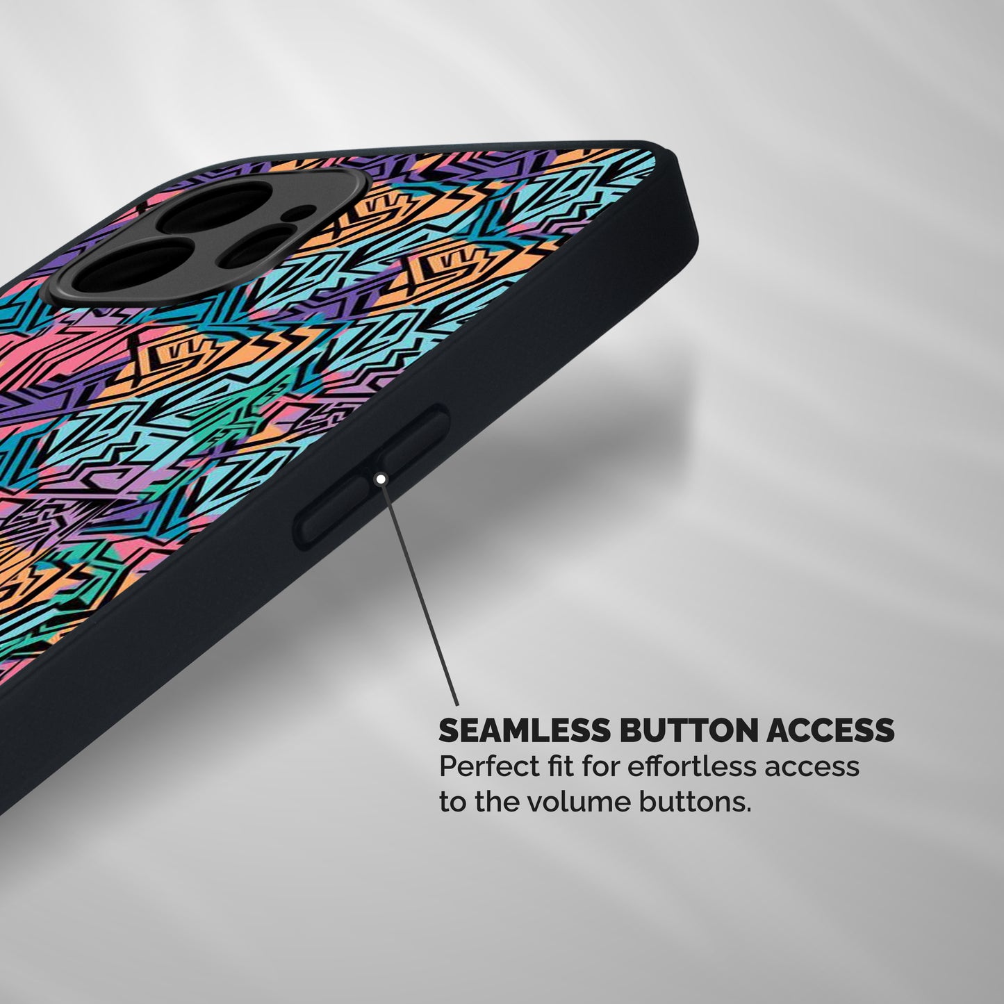 Abstract Lining Colors Shockproof Hybrid Protection (Metal + TPU) Back Case Cover