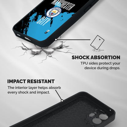 Abstract Manchester Shockproof Hybrid Protection (Metal + TPU) Back Case Cover