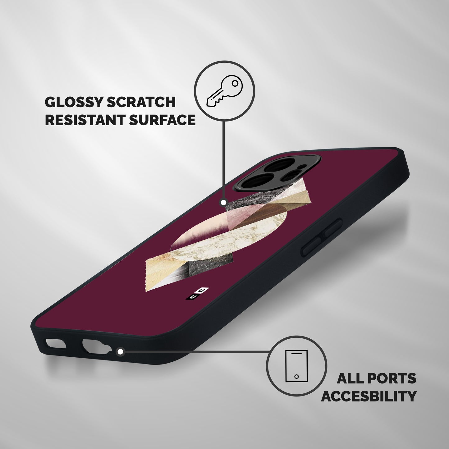 Abstract Marble Pattern Shockproof Hybrid Protection (Metal + TPU) Back Case Cover