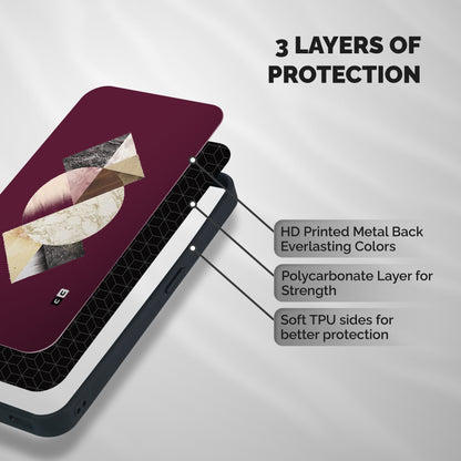 Abstract Marble Pattern Shockproof Hybrid Protection (Metal + TPU) Back Case Cover
