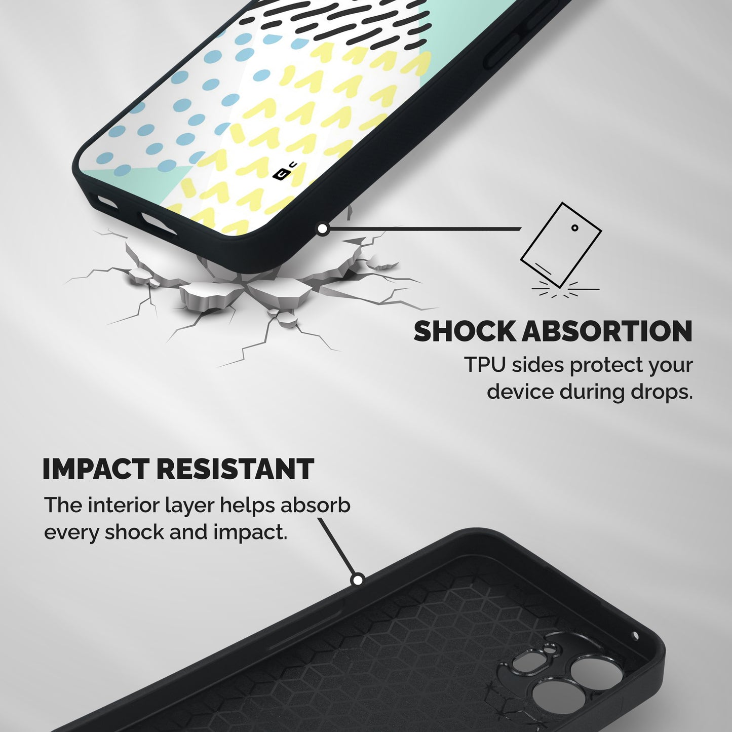 Abstract Pastel Shockproof Hybrid Protection (Metal + TPU) Back Case Cover