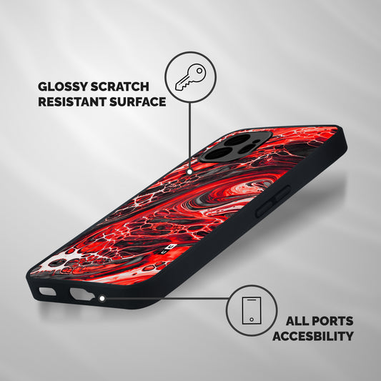Abstract Pattern Gradient Marbled Shockproof Hybrid Protection (Metal + TPU) Back Case Cover