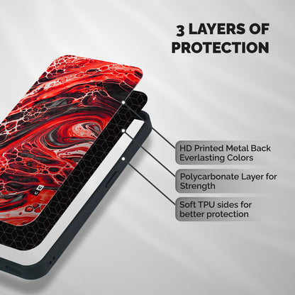 Abstract Pattern Gradient Marbled Shockproof Hybrid Protection (Metal + TPU) Back Case Cover