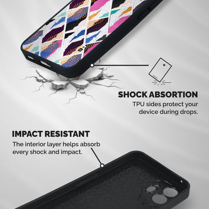 Abstract Polka Shockproof Hybrid Protection (Metal + TPU) Back Case Cover