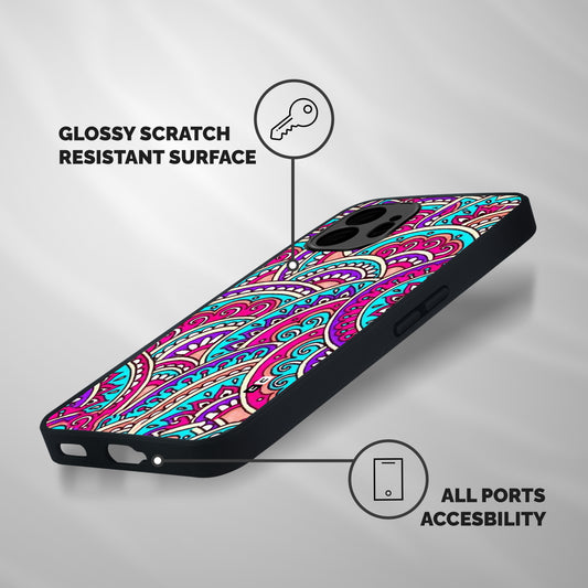 Abstract Rangoli Design Shockproof Hybrid Protection (Metal + TPU) Back Case Cover