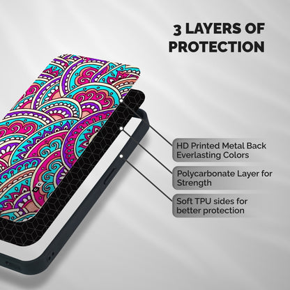 Abstract Rangoli Design Shockproof Hybrid Protection (Metal + TPU) Back Case Cover
