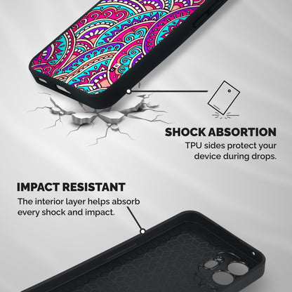 Abstract Rangoli Design Shockproof Hybrid Protection (Metal + TPU) Back Case Cover