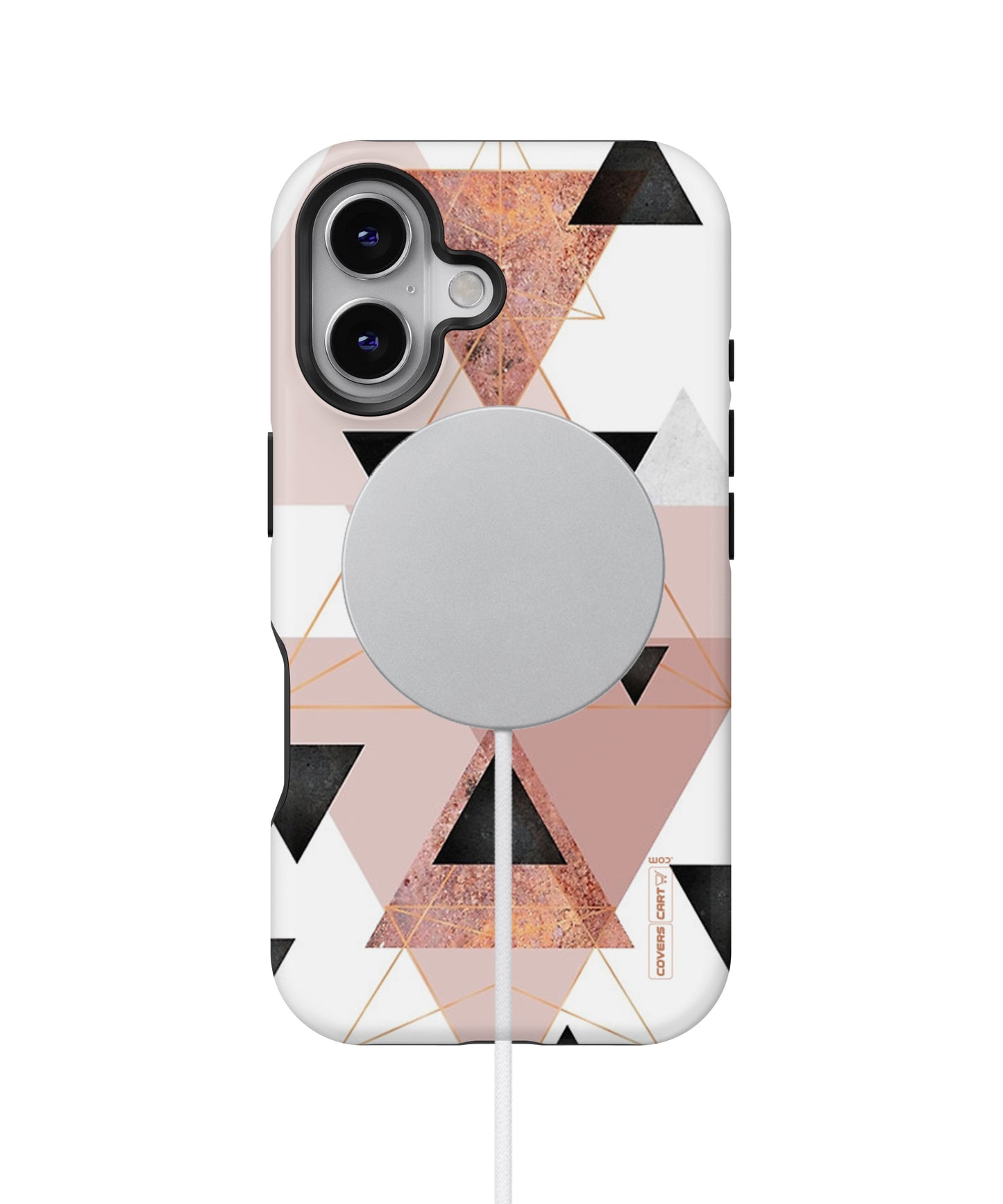 Abstract Rose Gold Triangles MagSafe Bumper Case
