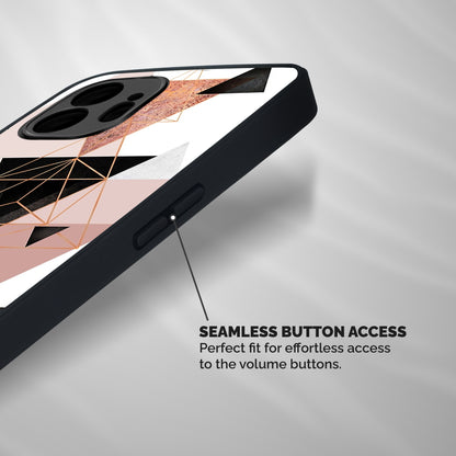 Abstract Rose Gold Triangles Shockproof Hybrid Protection (Metal + TPU) Back Case Cover
