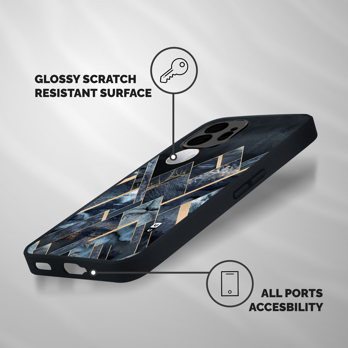 Abstract Scenic Design Shockproof Hybrid Protection (Metal + TPU) Back Case Cover