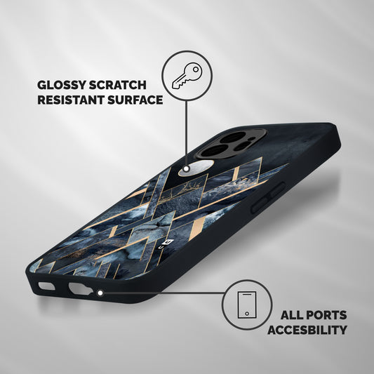Abstract Scenic Design Shockproof Hybrid Protection (Metal + TPU) Back Case Cover