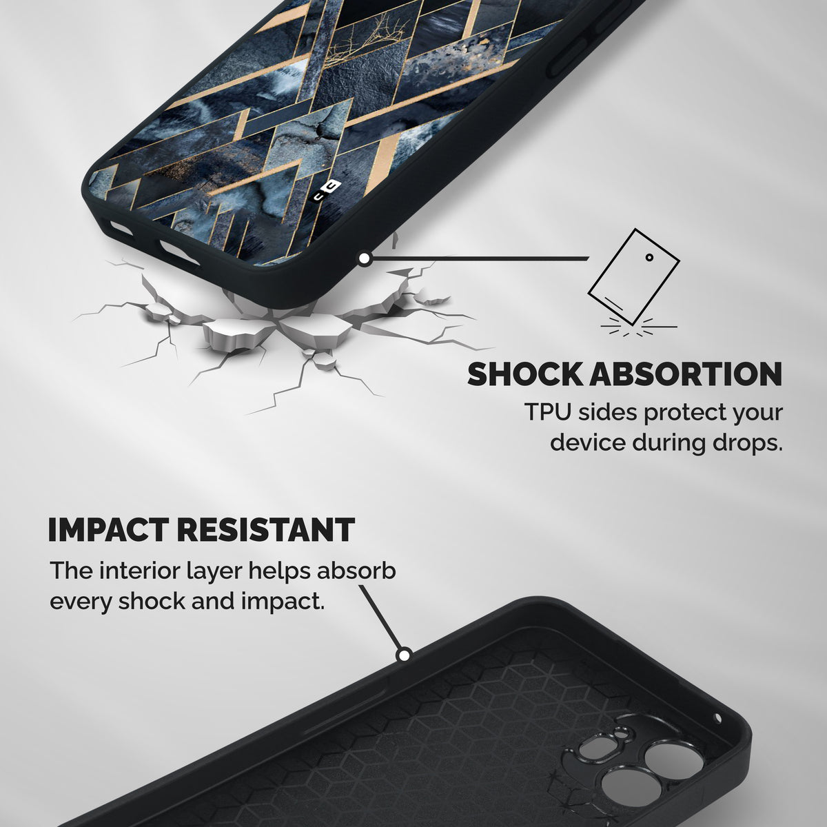 Abstract Scenic Design Shockproof Hybrid Protection (Metal + TPU) Back Case Cover