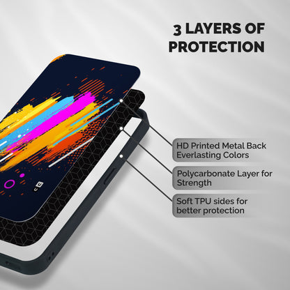 Abstract Shades Shockproof Hybrid Protection (Metal + TPU) Back Case Cover