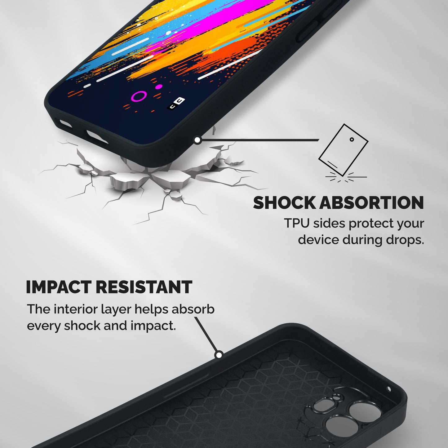 Abstract Shades Shockproof Hybrid Protection (Metal + TPU) Back Case Cover