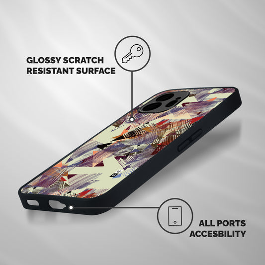 Abstract Sketch Shockproof Hybrid Protection (Metal + TPU) Back Case Cover