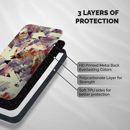 Abstract Sketch Shockproof Hybrid Protection (Metal + TPU) Back Case Cover