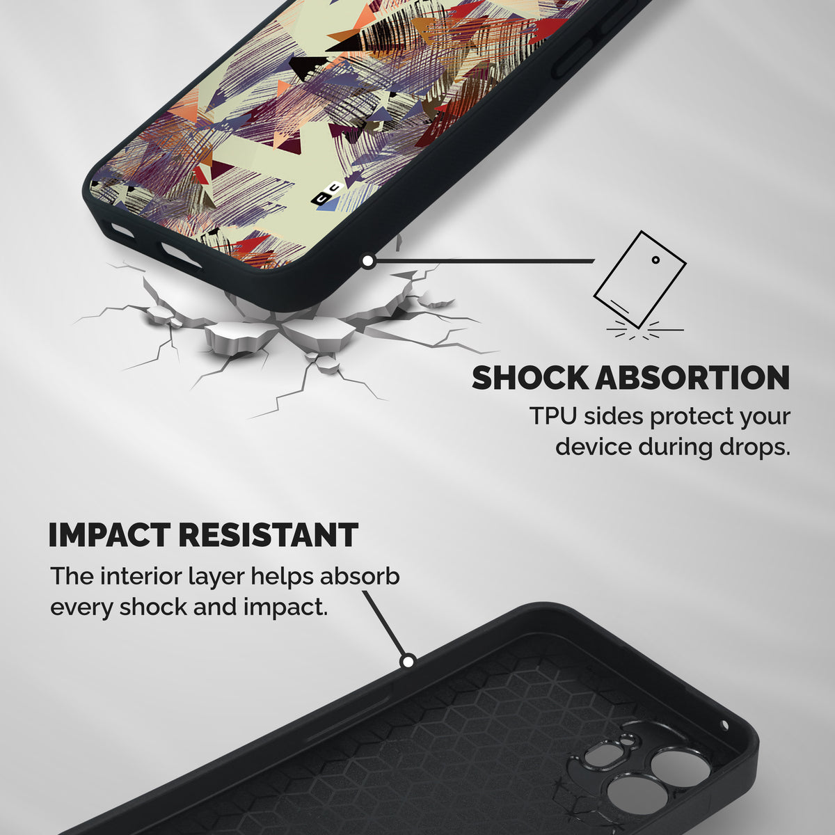 Abstract Sketch Shockproof Hybrid Protection (Metal + TPU) Back Case Cover