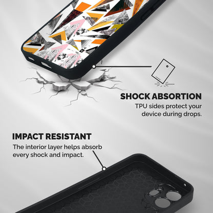 Abstract Sketchy Triangles Shockproof Hybrid Protection (Metal + TPU) Back Case Cover