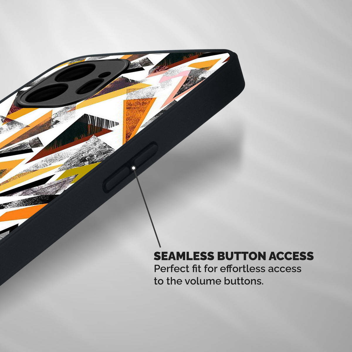 Abstract Sketchy Triangles Shockproof Hybrid Protection (Metal + TPU) Back Case Cover
