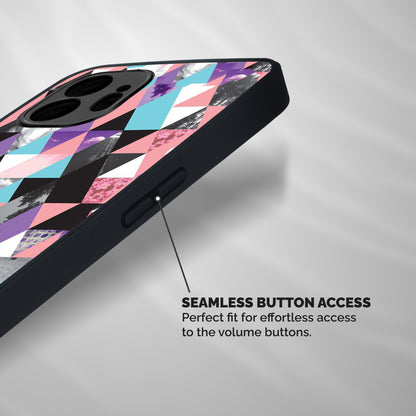 Abstract Splash Triangles Shockproof Hybrid Protection (Metal + TPU) Back Case Cover