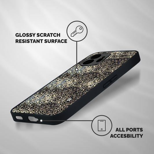 Abstract Tile Shockproof Hybrid Protection (Metal + TPU) Back Case Cover