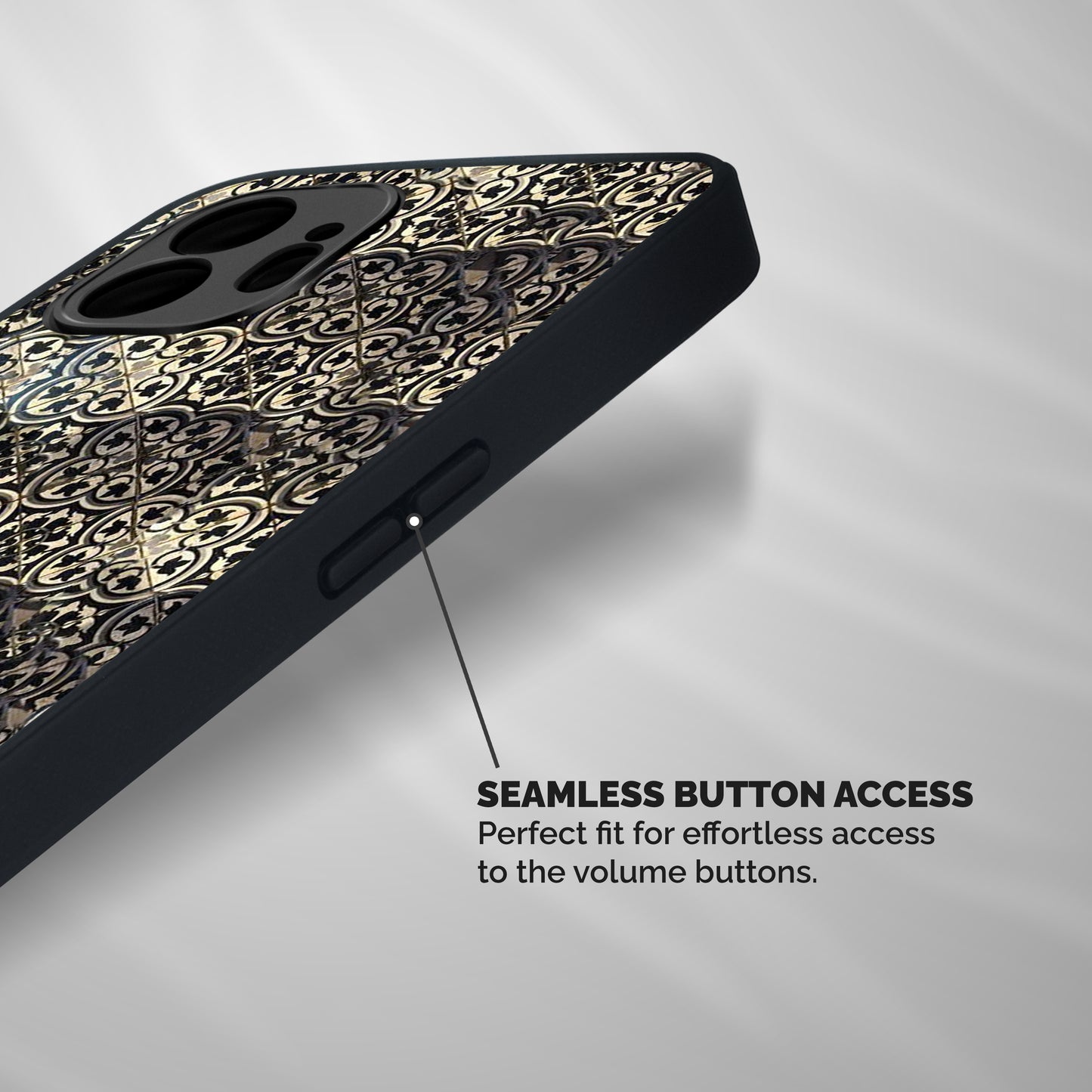 Abstract Tile Shockproof Hybrid Protection (Metal + TPU) Back Case Cover