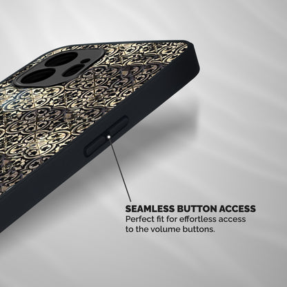 Abstract Tile Shockproof Hybrid Protection (Metal + TPU) Back Case Cover
