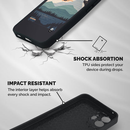 Abstract Travel Shockproof Hybrid Protection (Metal + TPU) Back Case Cover