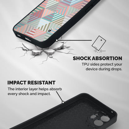 Abstract Triangle Lines Shockproof Hybrid Protection (Metal + TPU) Back Case Cover