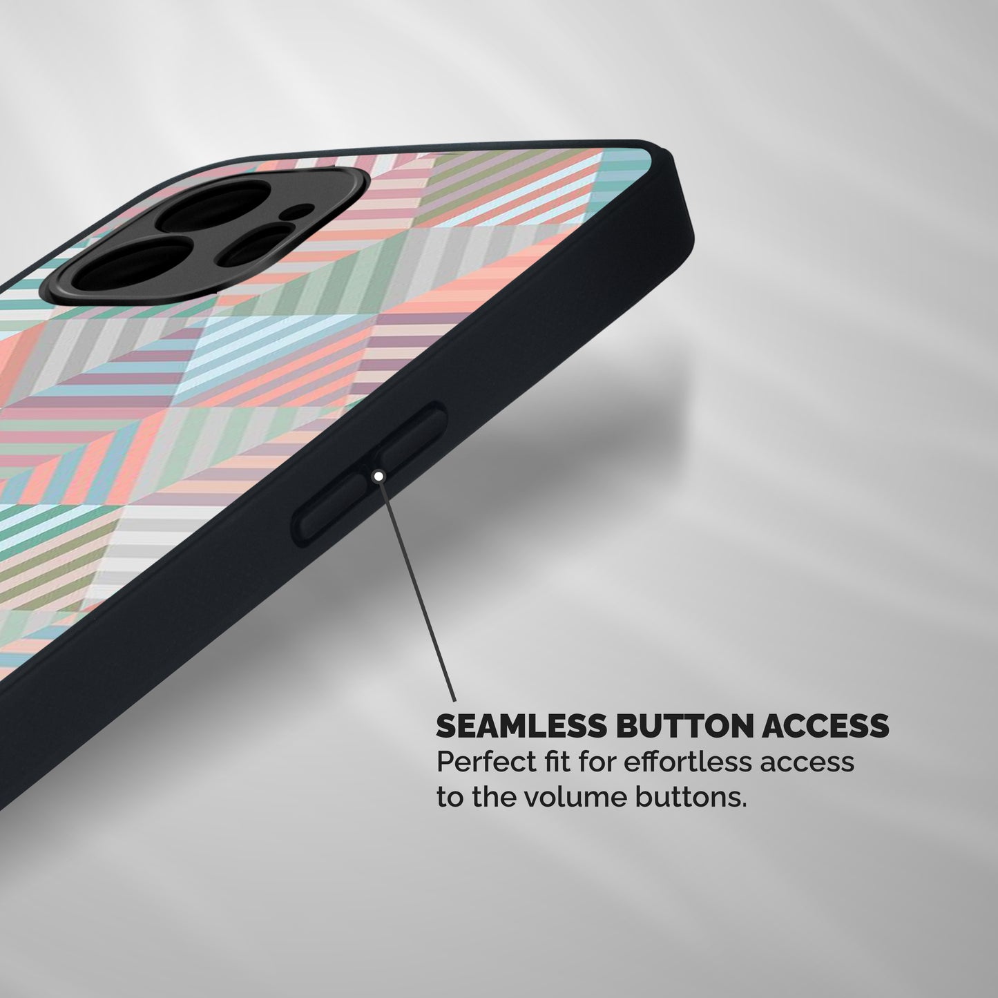 Abstract Triangle Lines Shockproof Hybrid Protection (Metal + TPU) Back Case Cover