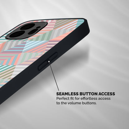 Abstract Triangle Lines Shockproof Hybrid Protection (Metal + TPU) Back Case Cover