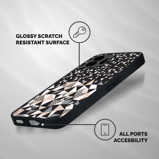Abstract Varied Triangles Shockproof Hybrid Protection (Metal + TPU) Back Case Cover