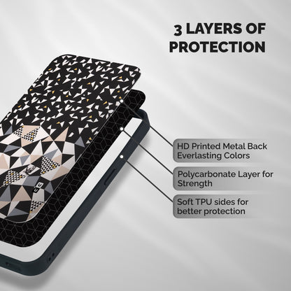 Abstract Varied Triangles Shockproof Hybrid Protection (Metal + TPU) Back Case Cover