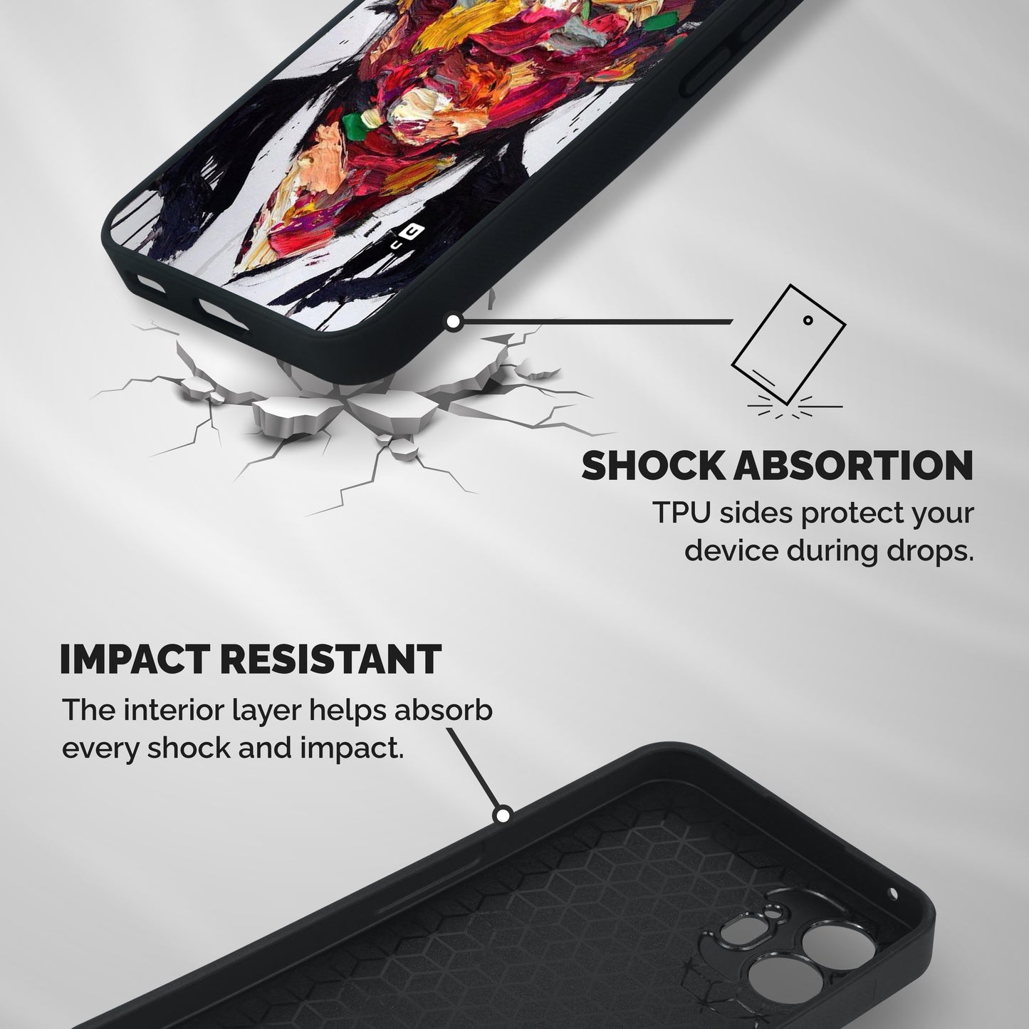 Acrylic Face Shockproof Hybrid Protection (Metal + TPU) Back Case Cover