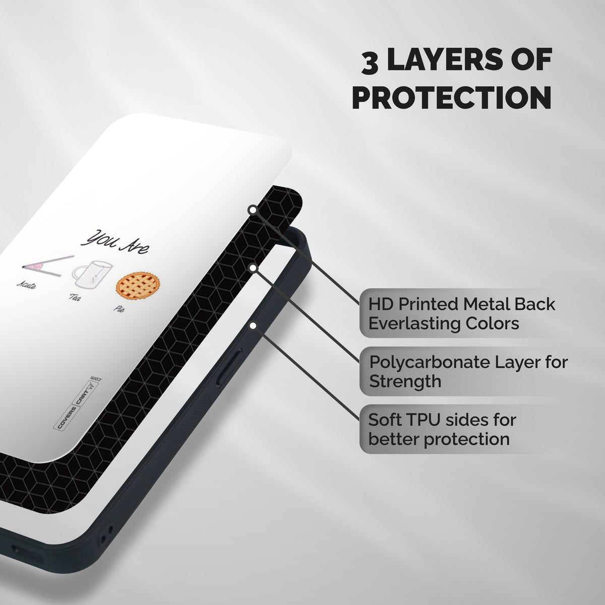 Acute Tea Pie Shockproof Hybrid Protection (Metal + TPU) Back Case Cover