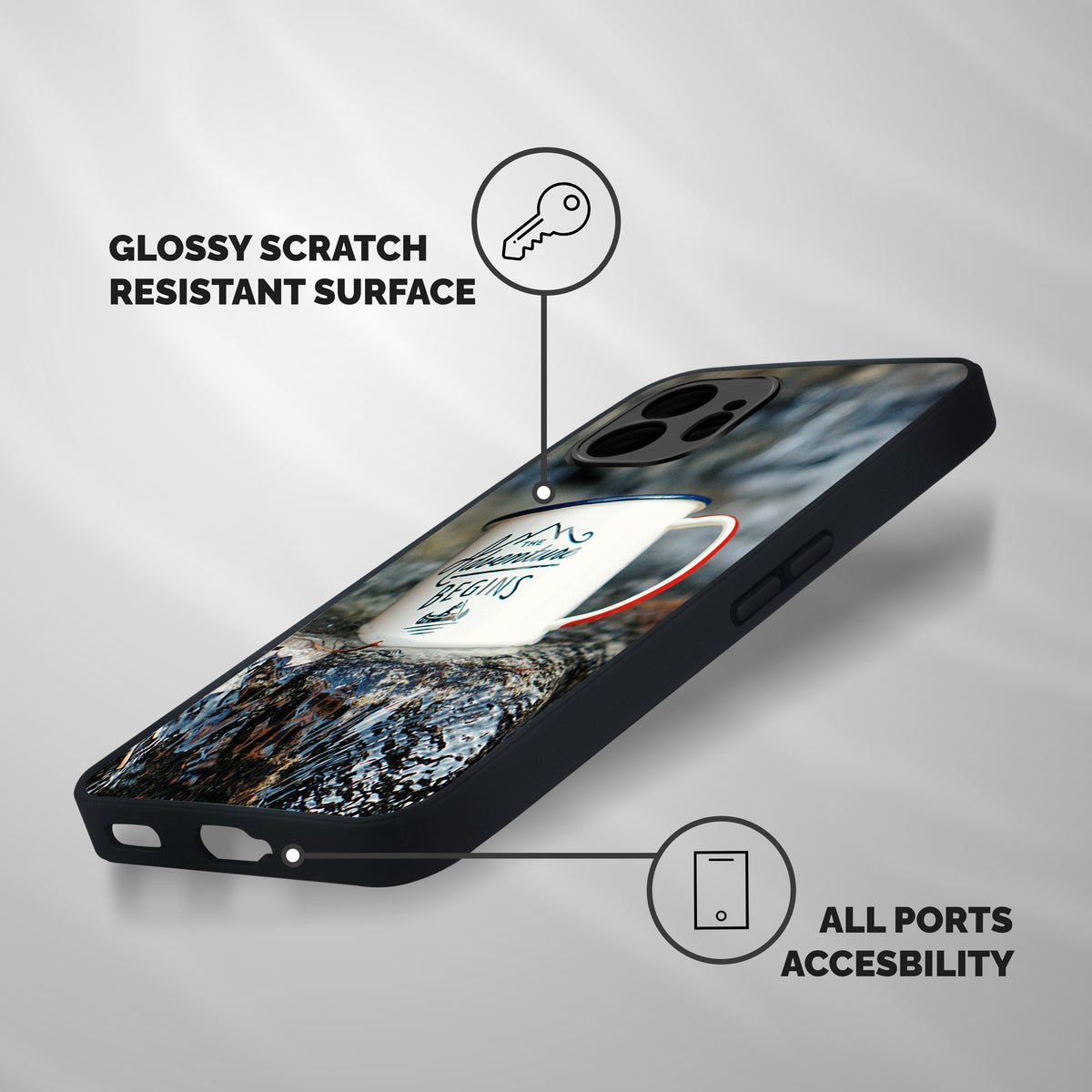 Adventure Begins Shockproof Hybrid Protection (Metal + TPU) Back Case Cover