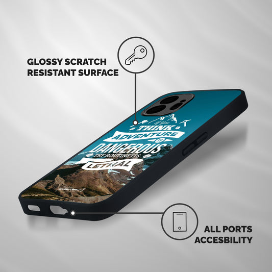 Adventure Dangerous Lethal Shockproof Hybrid Protection (Metal + TPU) Back Case Cover