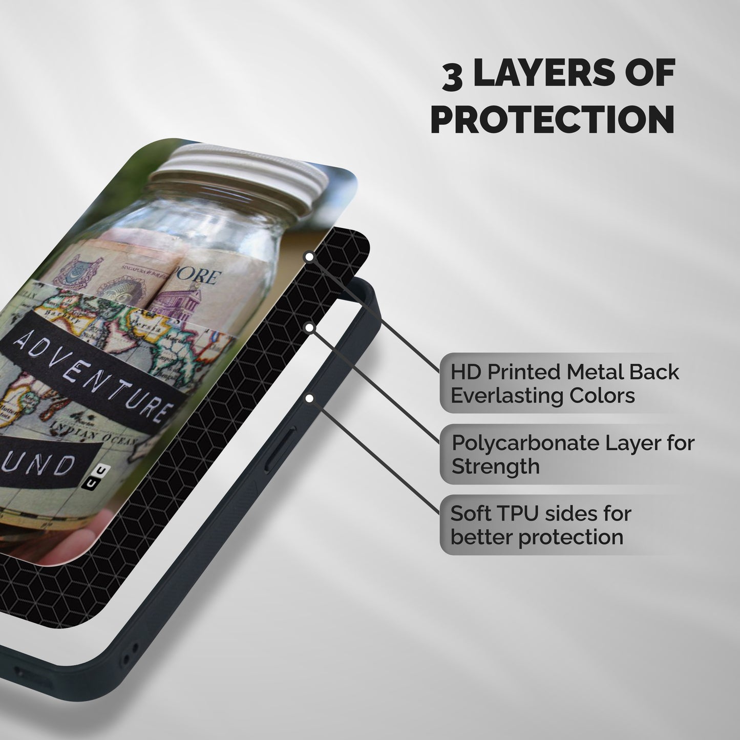 Adventure Fund Shockproof Hybrid Protection (Metal + TPU) Back Case Cover