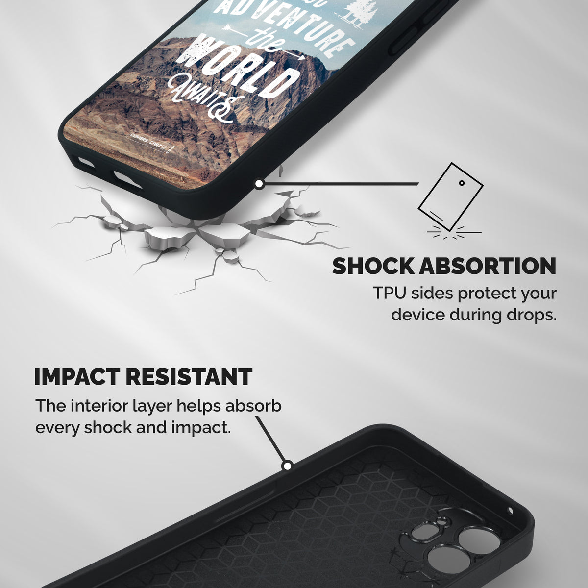 Adventure World Shockproof Hybrid Protection (Metal + TPU) Back Case Cover